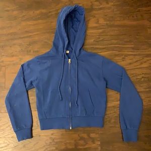 Cropped garage zip up hoodie